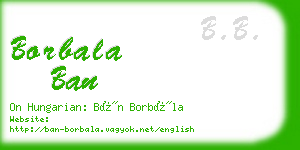 borbala ban business card